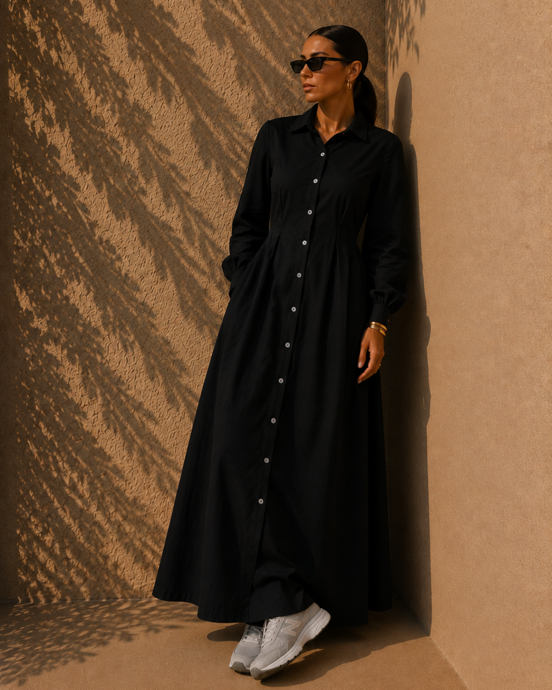 The Élan Shirt Dress – Black