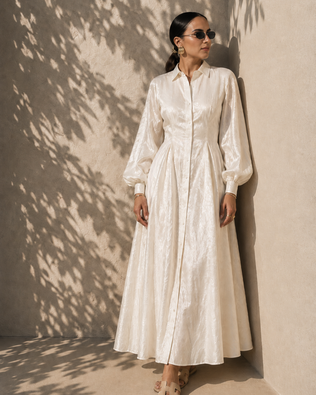 The Élan Shirt Dress – Ivory