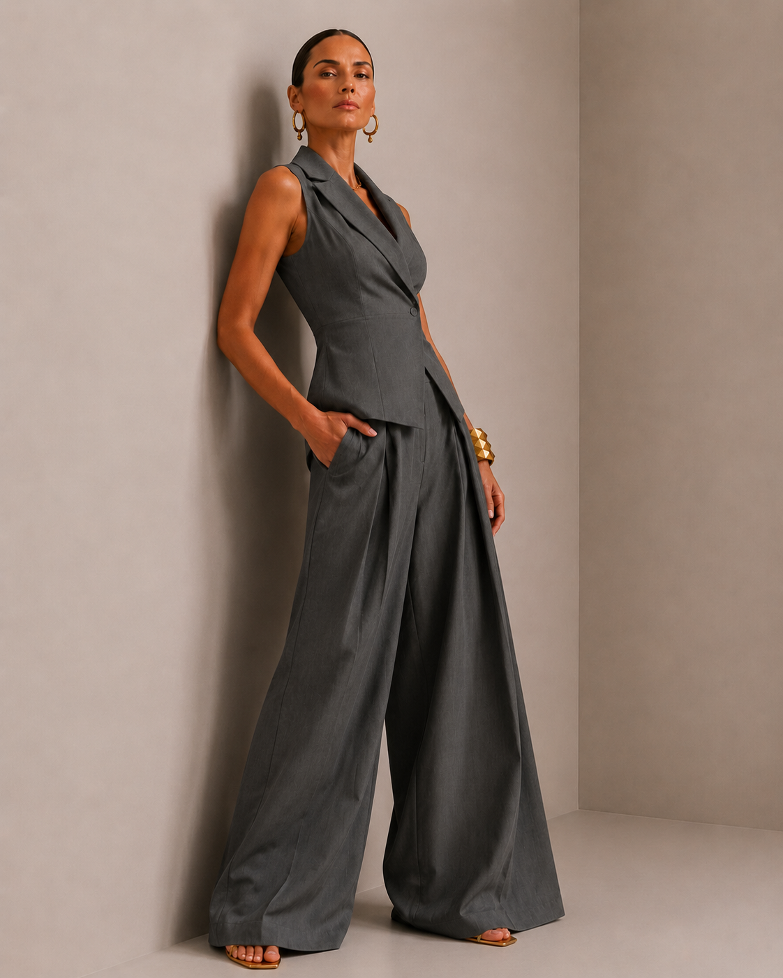 The Grey Tailored Waistcoat Co-Ord