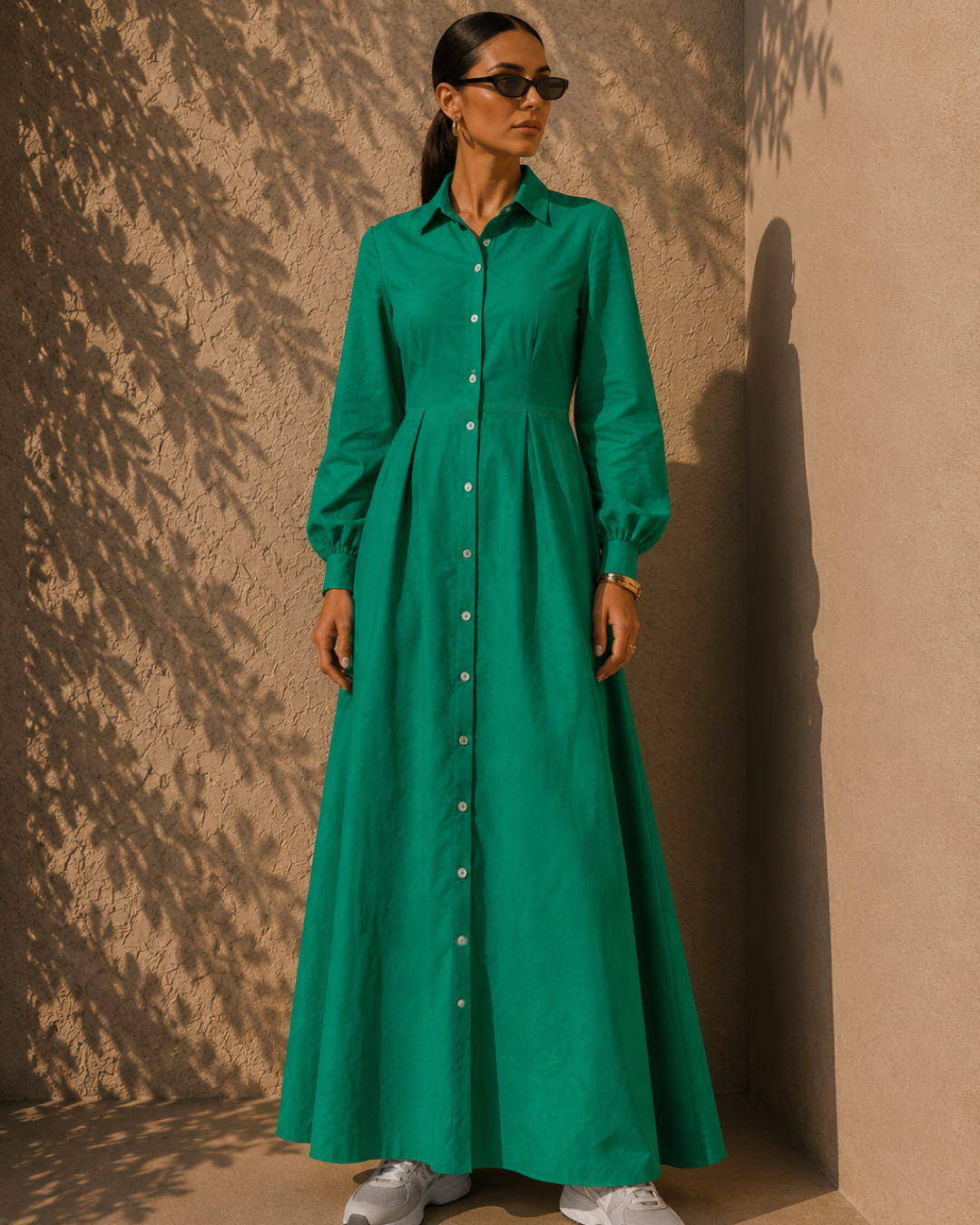 The Élan Shirt Dress – Green