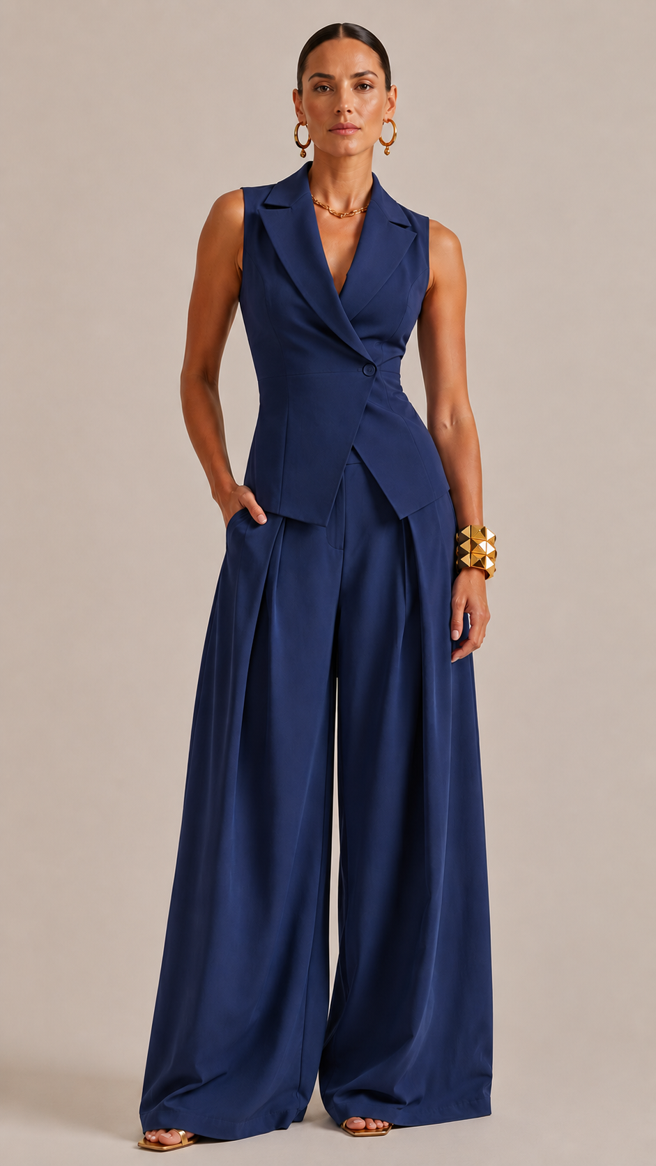 The Navy Tailored Waistcoat Co-Ord