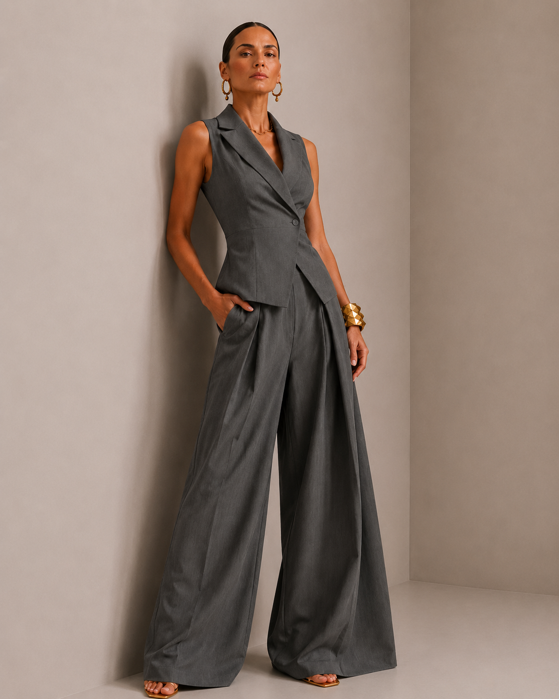 The Grey Tailored Waistcoat Co-Ord