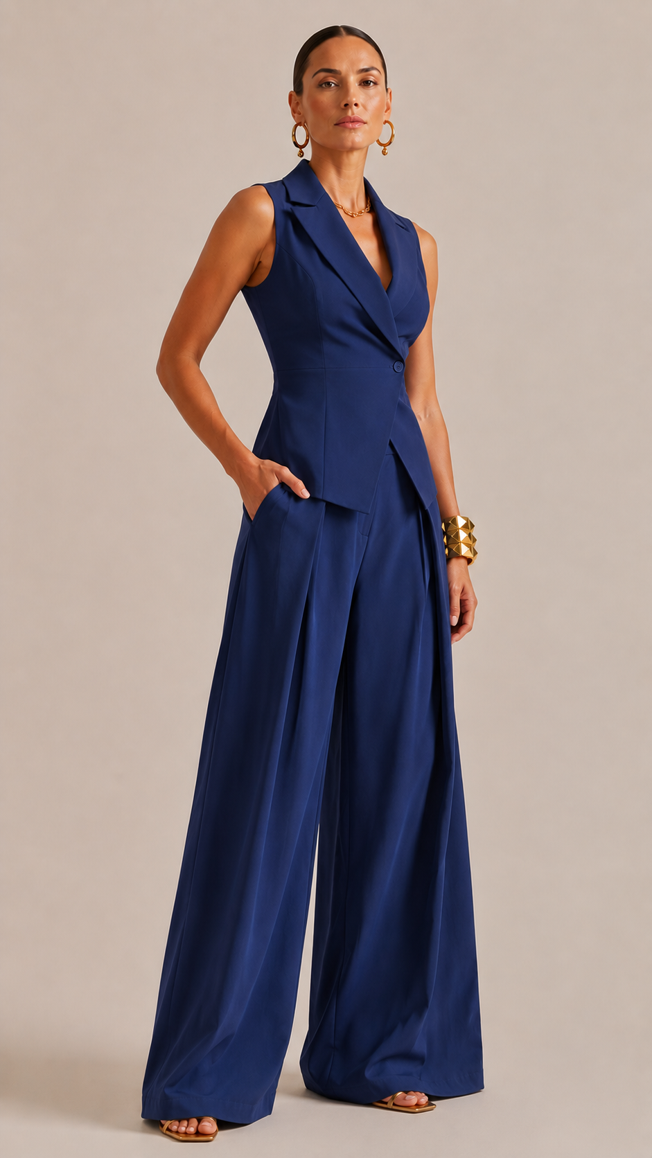 The Navy Tailored Waistcoat Co-Ord
