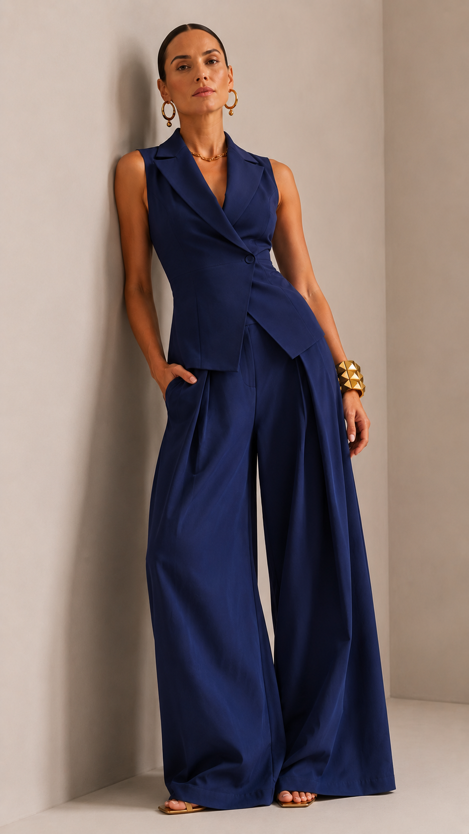 The Navy Tailored Waistcoat Co-Ord