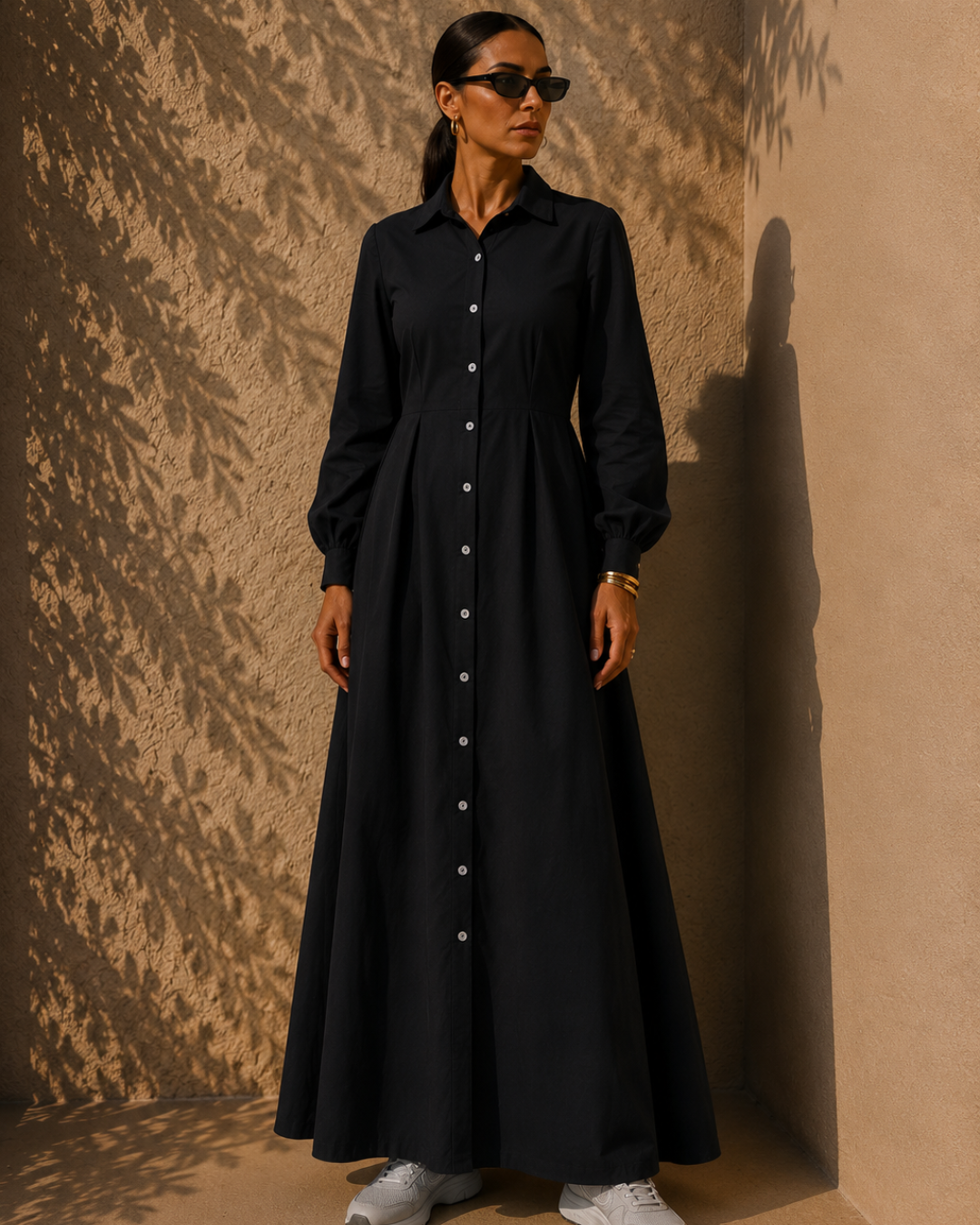The Élan Shirt Dress – Black