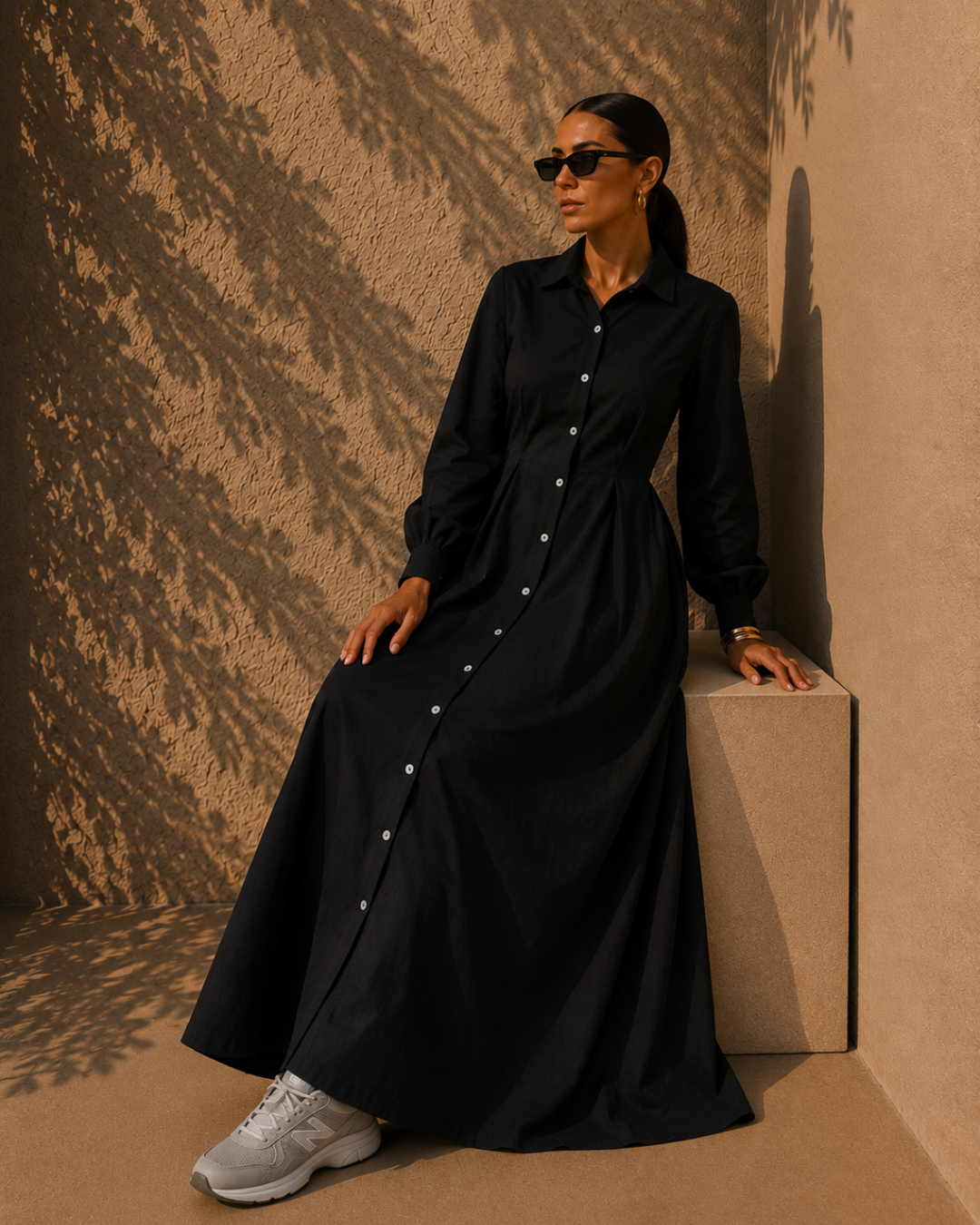 The Élan Shirt Dress – Black
