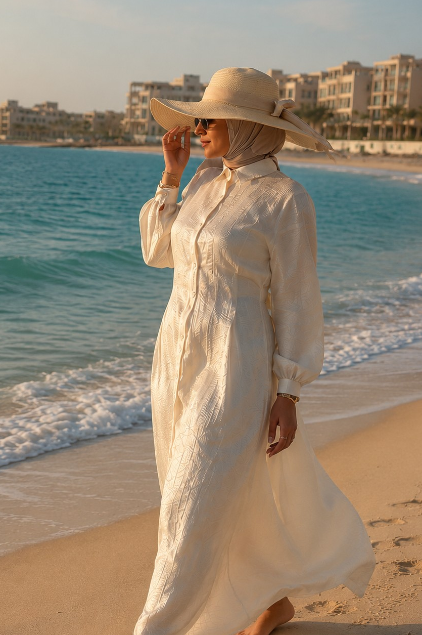 The Élan Shirt Dress – Ivory