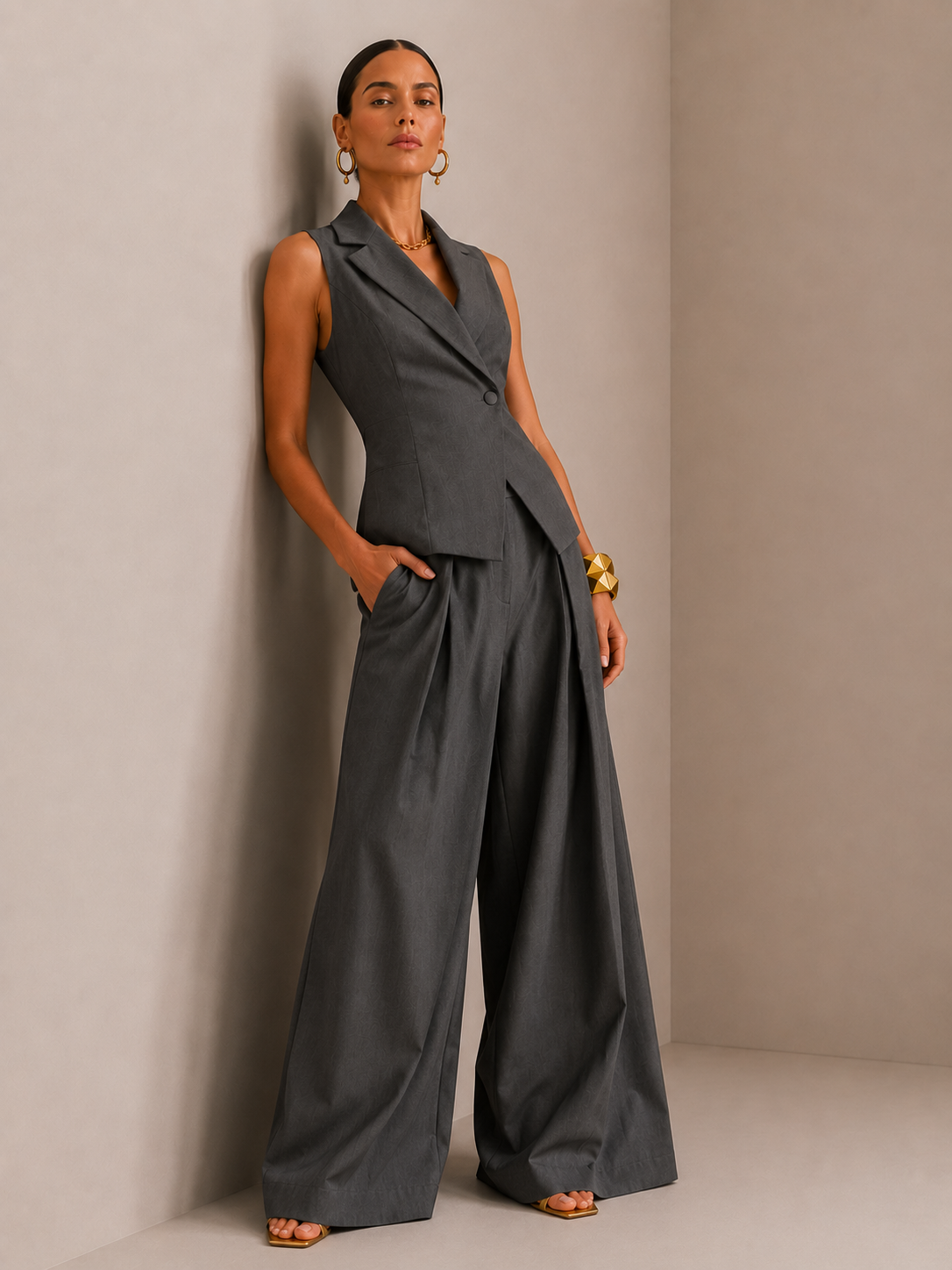 The Grey Tailored Waistcoat Co-Ord