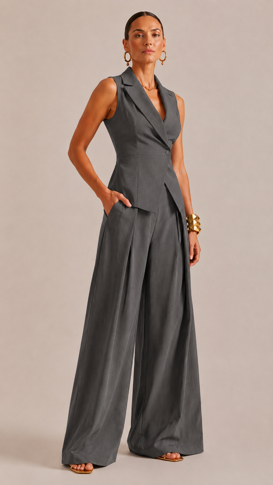 The Grey Tailored Waistcoat Co-Ord