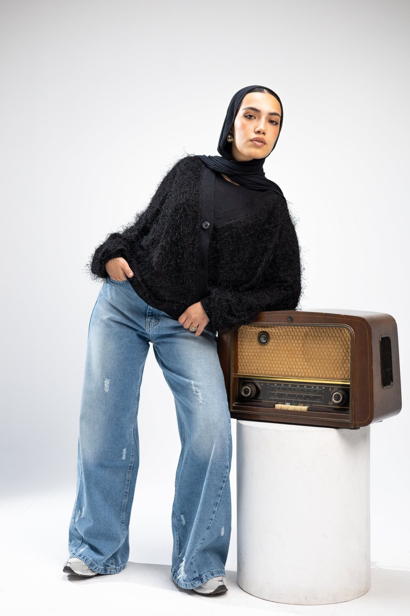 Mohair Long-Thread Cardigan