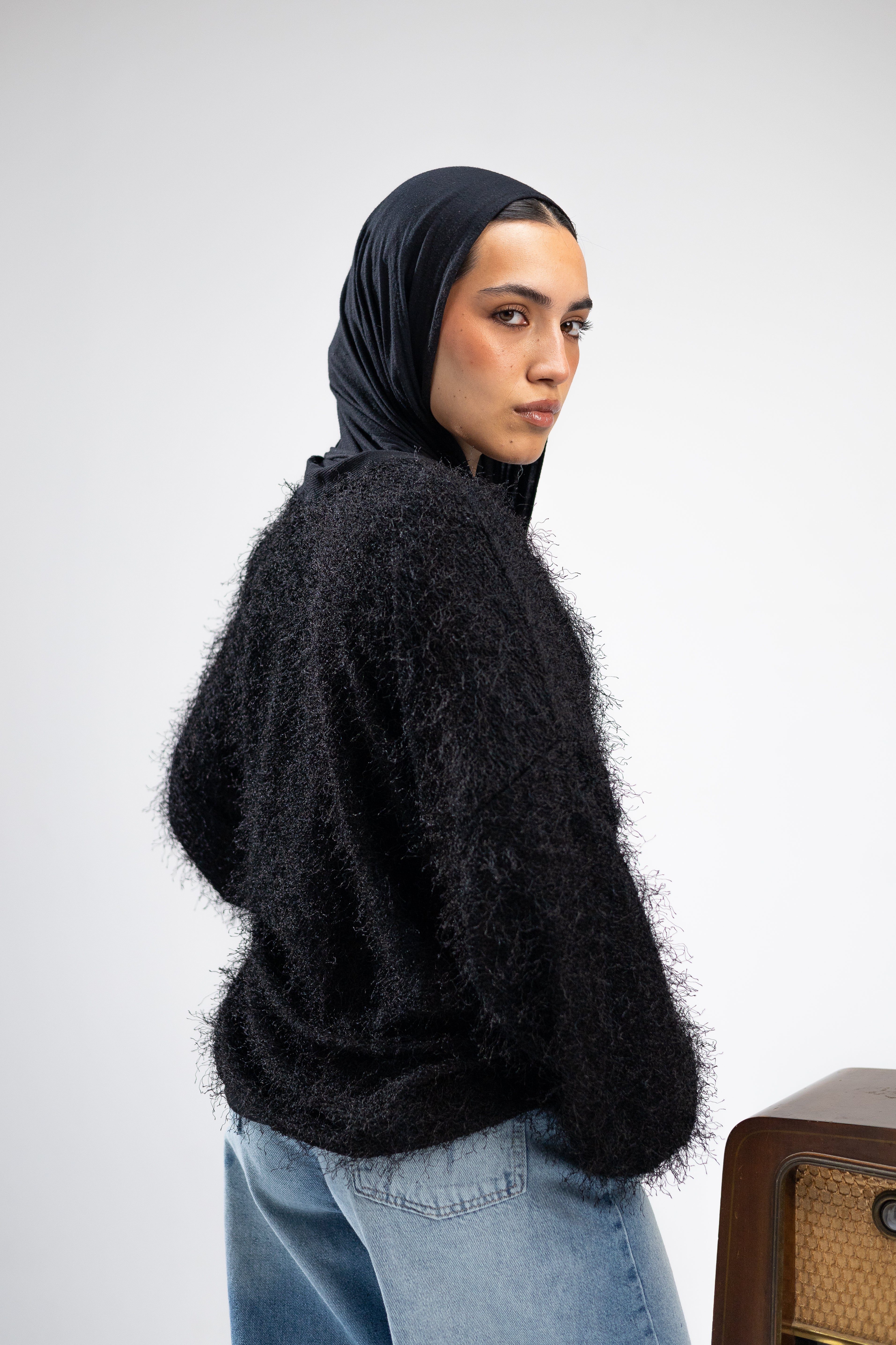 Mohair Long-Thread Cardigan