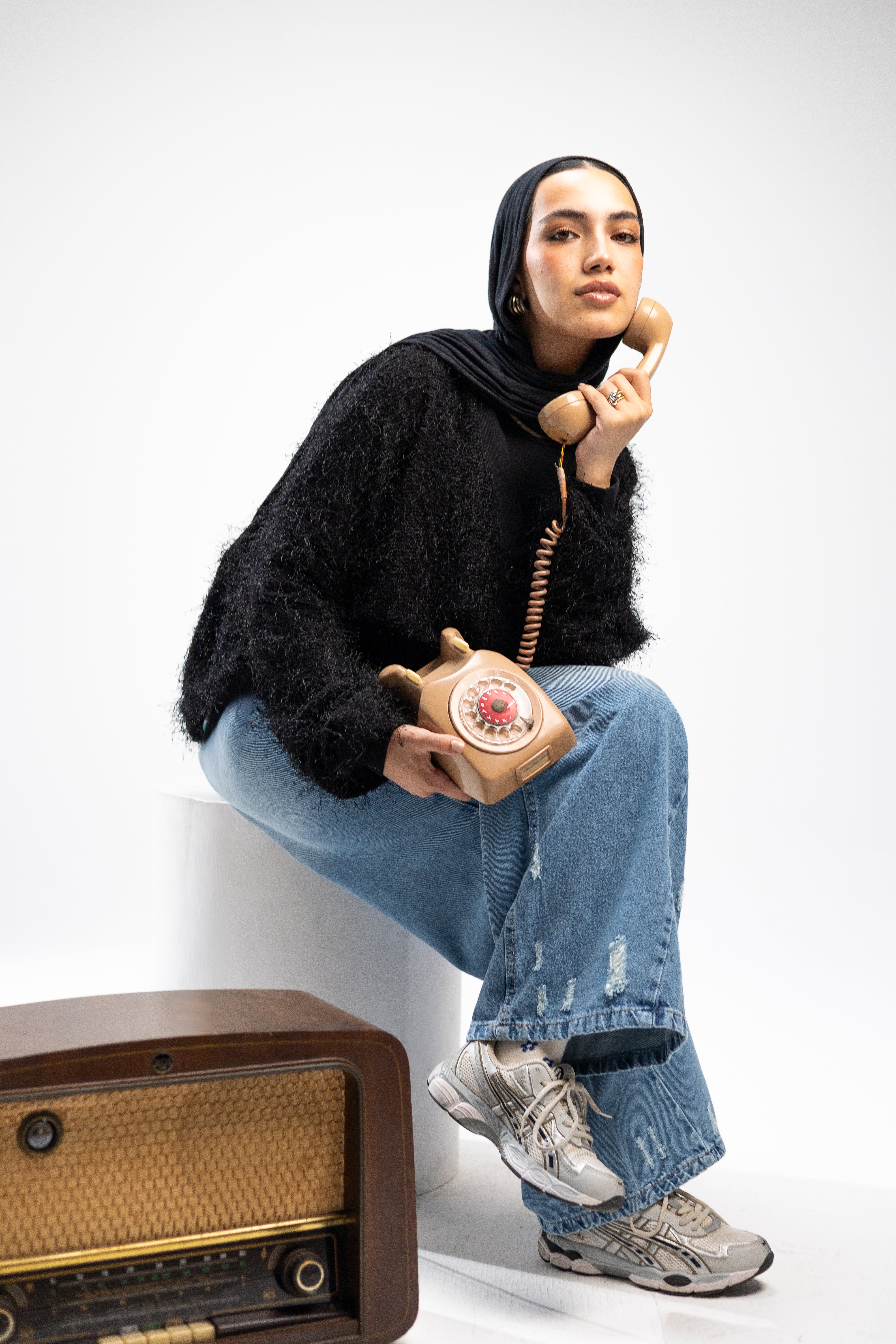 Mohair Long-Thread Cardigan