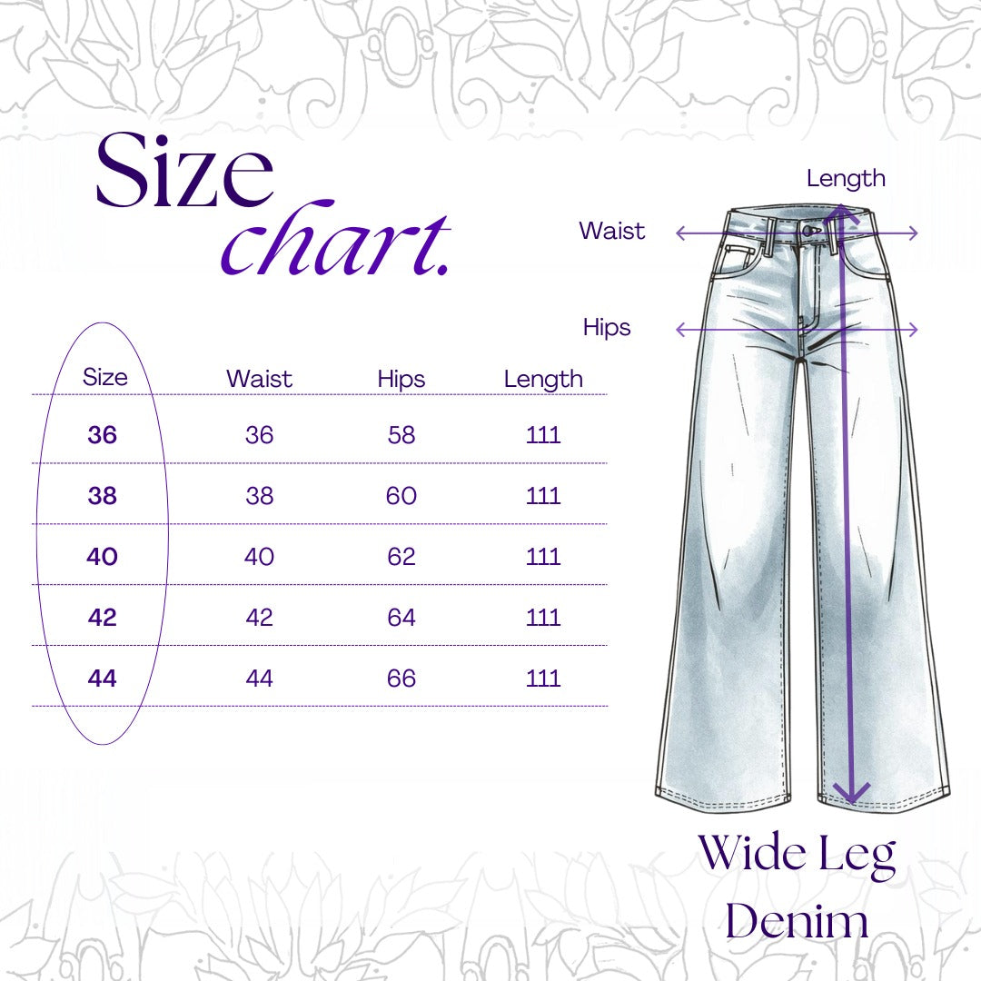 Wide Leg Denim Pants